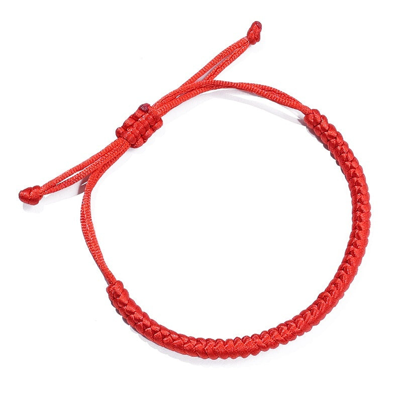 Solid Color Dorje Knot Red Rope Hand-woven Adjustable Length