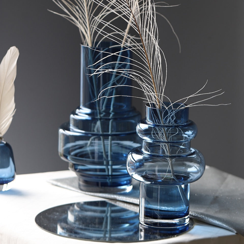 Blue Glass Vase For Home Decor