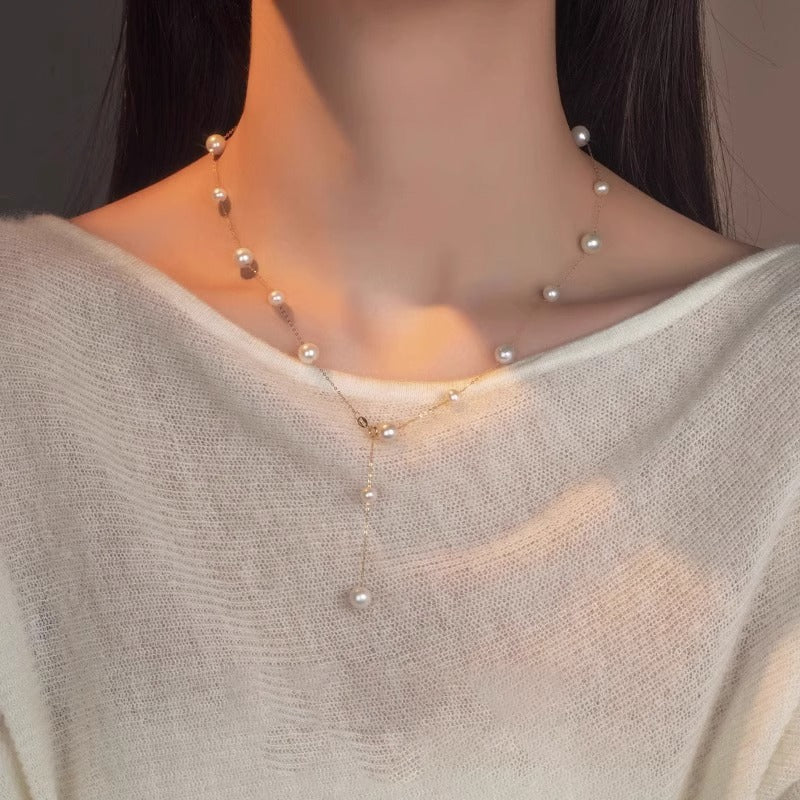 Freshwater Pearl Tassel Necklace For Women