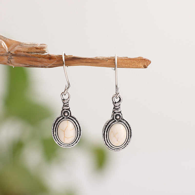 Simple Small Teardrop Turquoise Earrings For Women