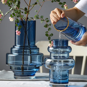 Blue Glass Vase For Home Decor
