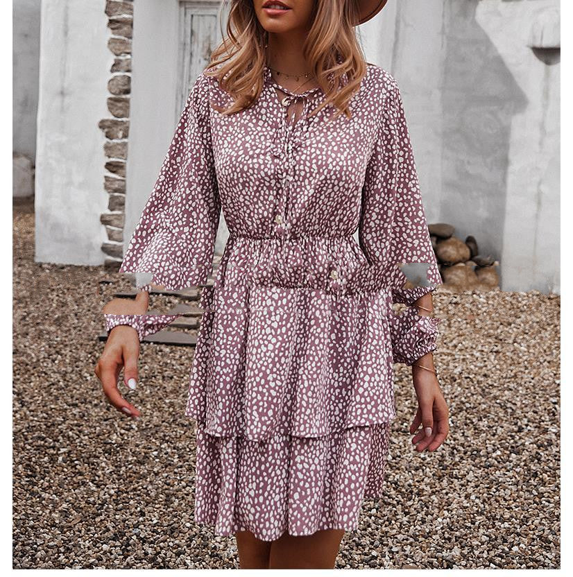 Fashion Dress Leisure Vacation Long-sleeved Autumn And Winter New Products