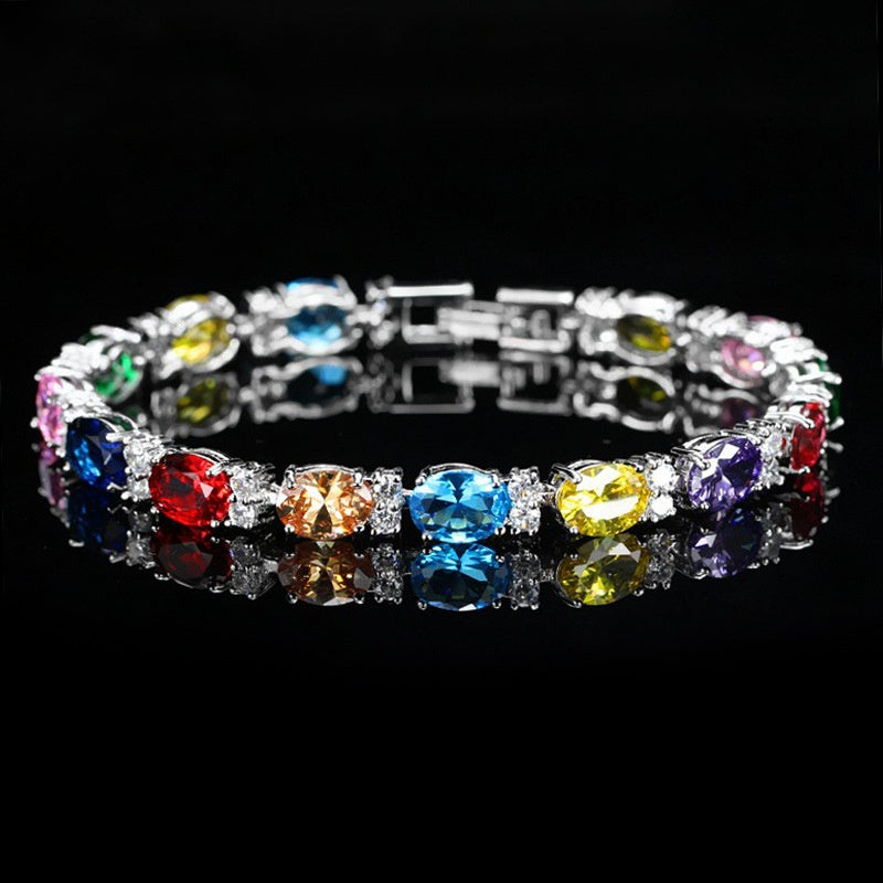 Summer Accessories Simple Crystal Colored Zircon Bracelet