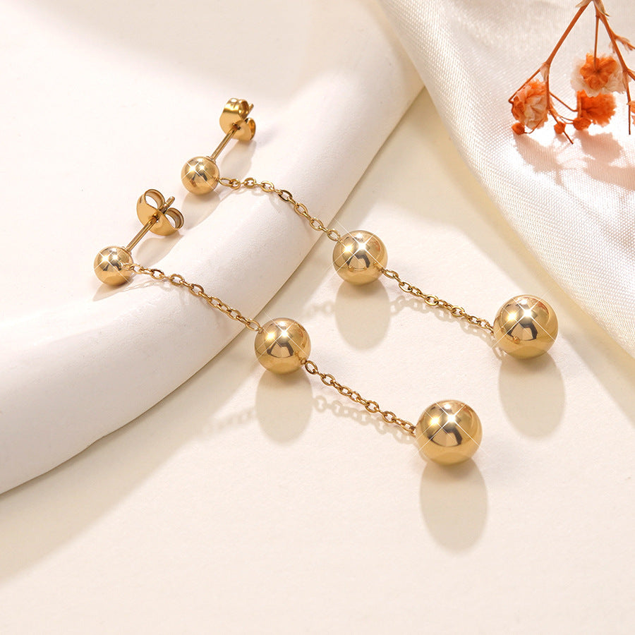 Versatile 18k Gold-Plated Tassel Earrings For Women