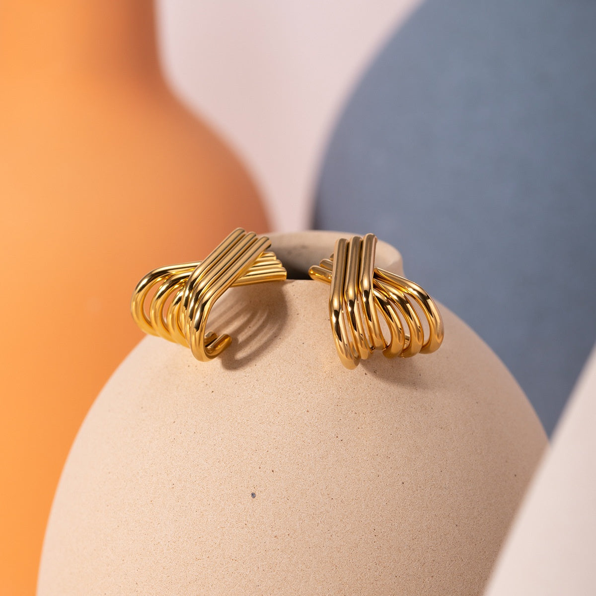 Three Pairs Of Stainless Steel Round Earrings