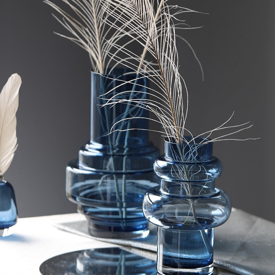 Blue Glass Vase For Home Decor