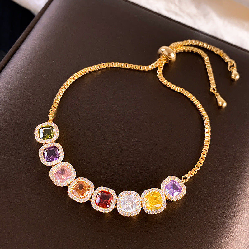 New Dopamine Colored Cubic Sugar Zircon Bracelet