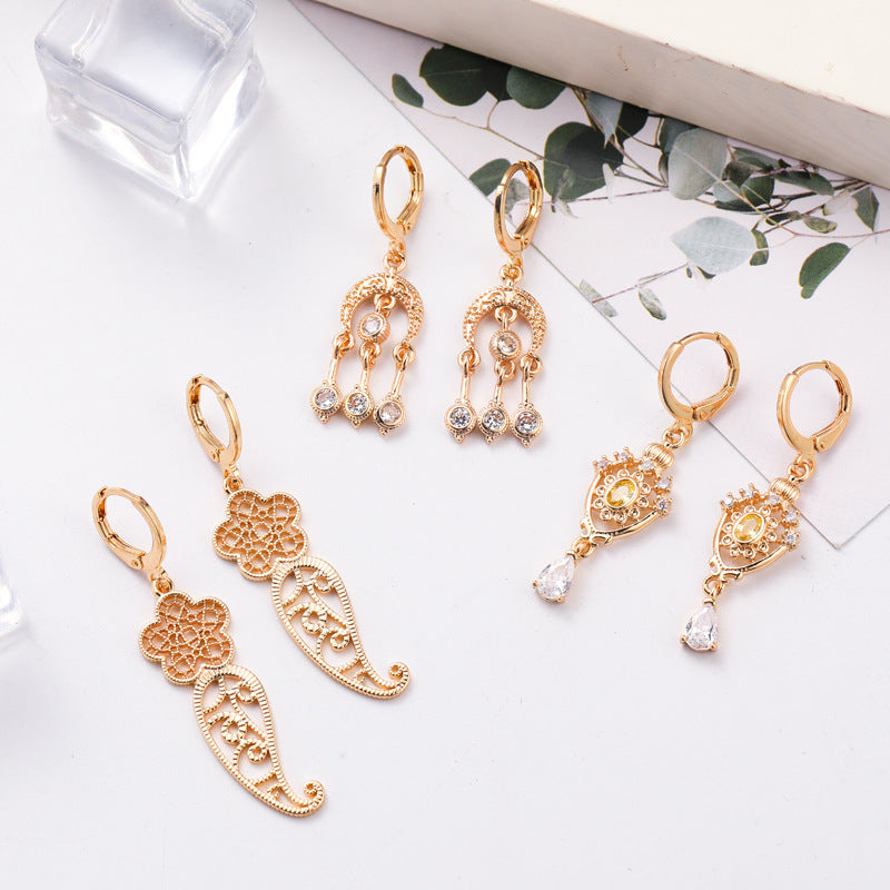 Fashionable Copper Earrings Heart, Triangle, And High Heel Design