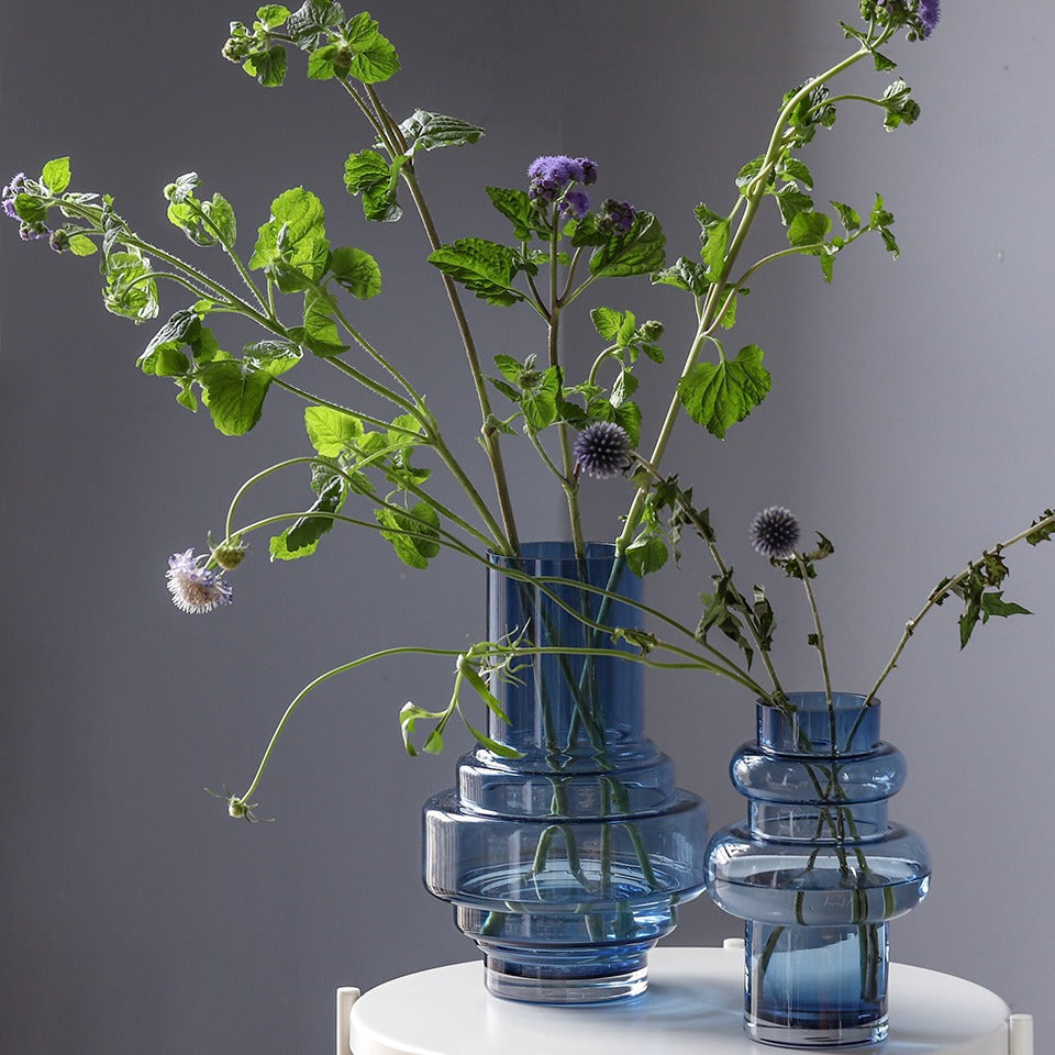 Blue Glass Vase For Home Decor