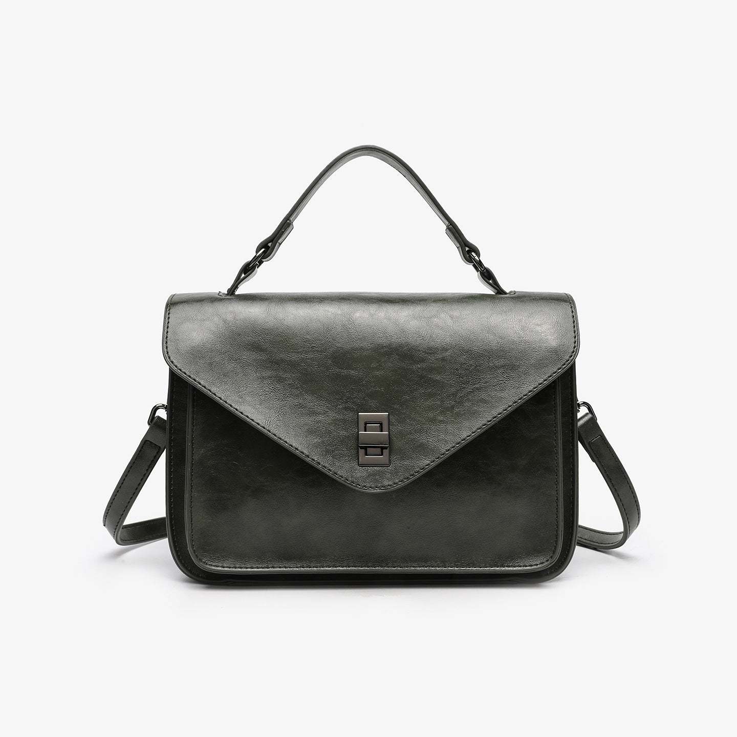 Oil-waxed Leather Vintage New Style Minimalist Fashionable Elegant Womens