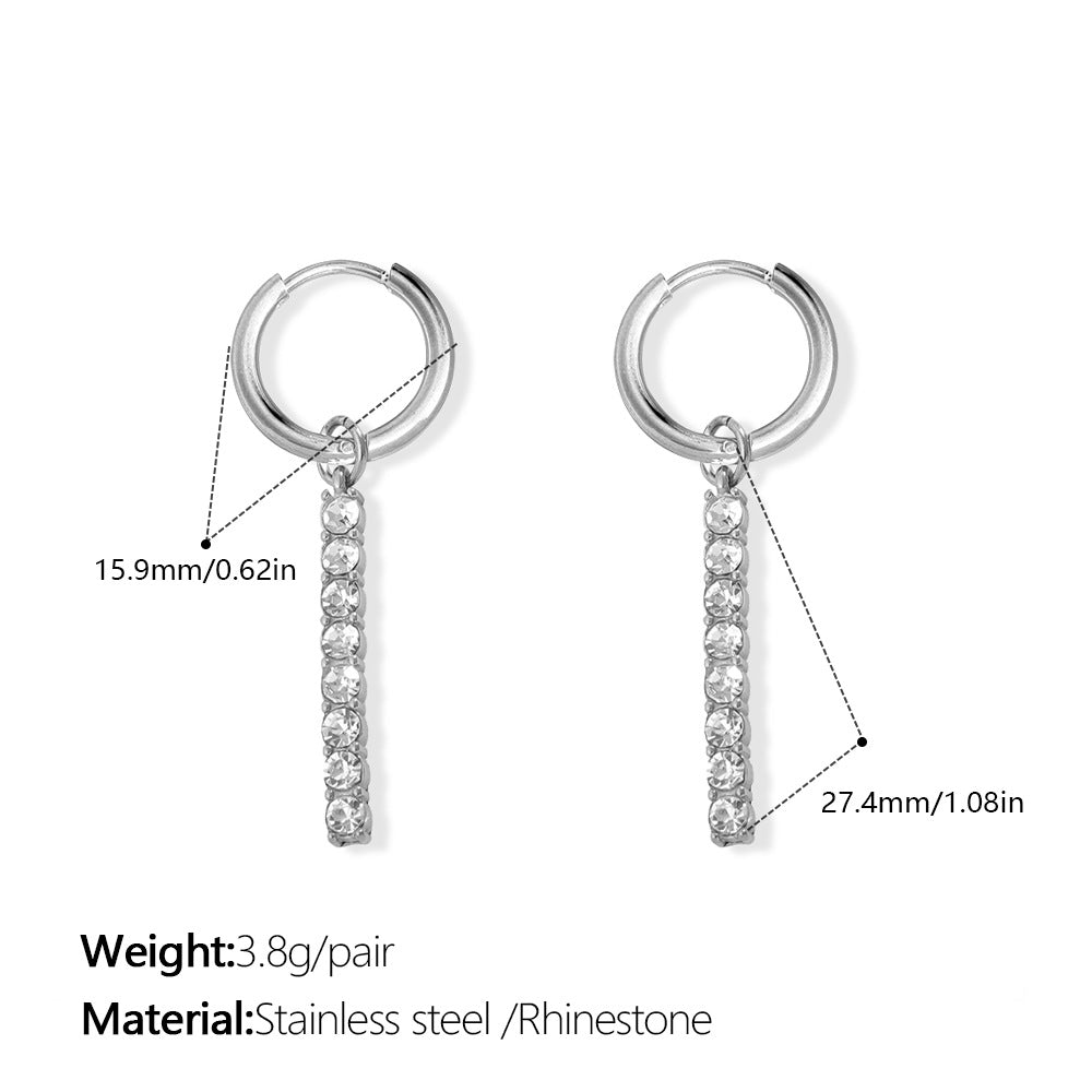 Exquisite Light Luxury Diamond-Inlaid Waterdrop Ear Buckles, Elegant Geometric Circle Earrings For Dating & Daily Wear