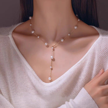 Freshwater Pearl Tassel Necklace For Women