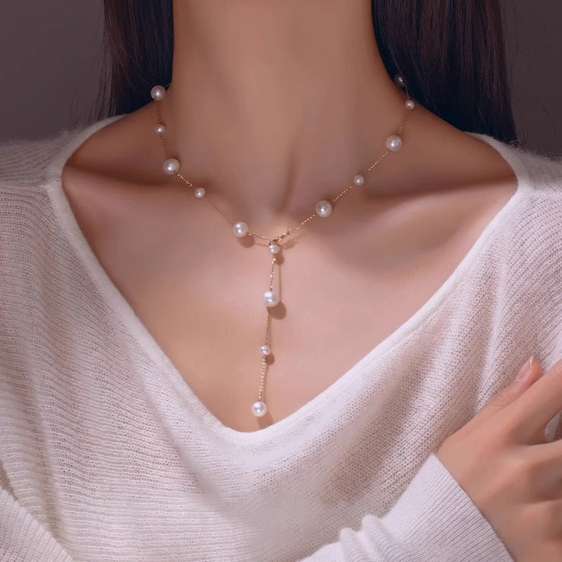 Freshwater Pearl Tassel Necklace For Women