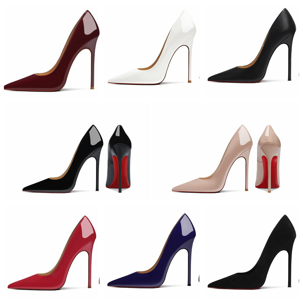 Summer 8cm Wine-Red High Heels For Women