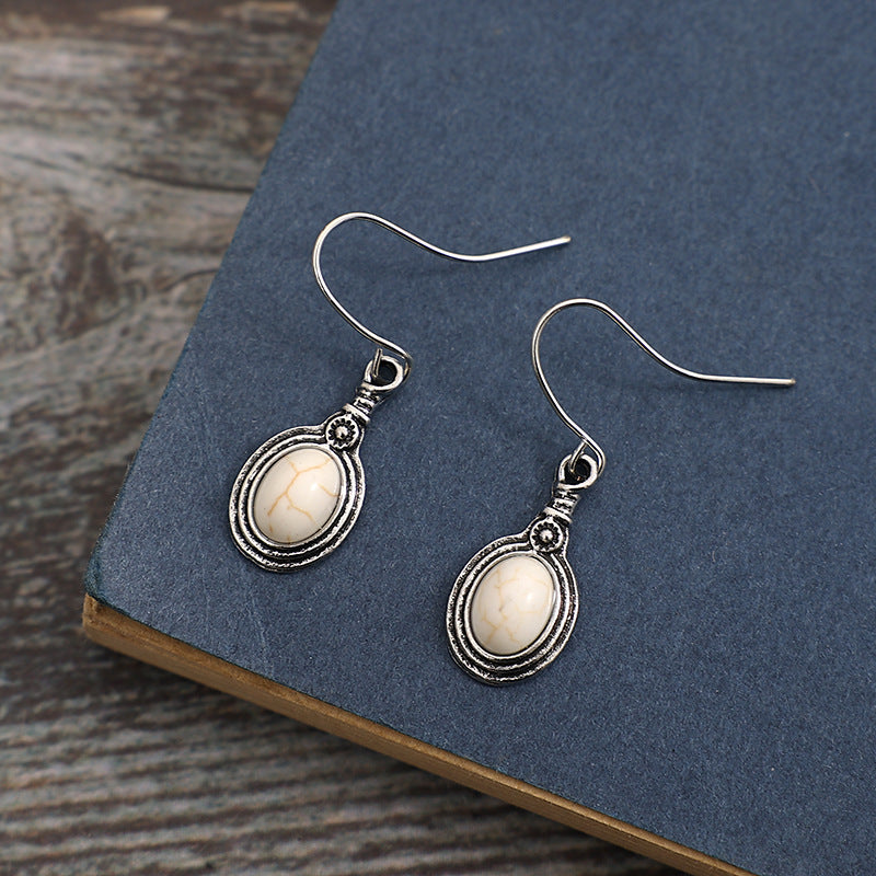 Simple Small Teardrop Turquoise Earrings For Women